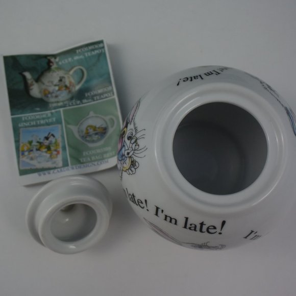 RARE FIND! Ceramic Alice in Wonderland Sugar Bowl w Lid Designed by Paul Cardew - Picture 7 of 11